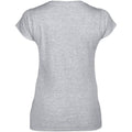 Grau - Back - Gildan Damen Kurzarm T-Shirt mit V-Ausschnitt