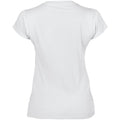 Weiß - Back - Gildan Damen Kurzarm T-Shirt mit V-Ausschnitt