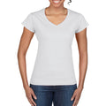 Weiß - Lifestyle - Gildan Damen Kurzarm T-Shirt mit V-Ausschnitt