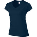 Marineblau - Side - Gildan Damen Kurzarm T-Shirt mit V-Ausschnitt