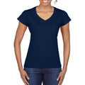 Marineblau - Lifestyle - Gildan Damen Kurzarm T-Shirt mit V-Ausschnitt