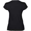 Schwarz - Back - Gildan Damen Kurzarm T-Shirt mit V-Ausschnitt