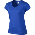 Königsblau - Side - Gildan Damen Kurzarm T-Shirt mit V-Ausschnitt