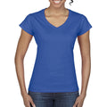 Königsblau - Lifestyle - Gildan Damen Kurzarm T-Shirt mit V-Ausschnitt