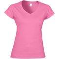 Rosa - Front - Gildan Damen Kurzarm T-Shirt mit V-Ausschnitt