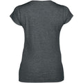 Dunkel meliert - Back - Gildan Damen Kurzarm T-Shirt mit V-Ausschnitt