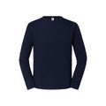Marineblau - Front - Fruit of the Loom - "Iconic Premium" T-Shirt für Herren  Langärmlig