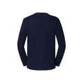 Marineblau - Back - Fruit of the Loom - "Iconic Premium" T-Shirt für Herren  Langärmlig