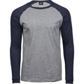 Grau-Marineblau - Front - Tee Jay - T-Shirt für Herren - Baseball