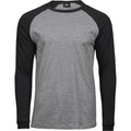 Grau meliert-Schwarz - Front - Tee Jay - T-Shirt für Herren - Baseball