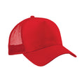 Rot - Front - Beechfield - Trucker Cap Snapback für Herren-Damen Unisex