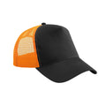 Schwarz-Orange - Front - Beechfield - Trucker Cap Snapback für Herren-Damen Unisex