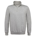 Grau meliert - Front - B&C - "ID.004" Sweatshirt mit kurzem Reißverschluss für Herren