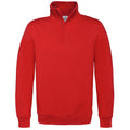Rot - Front - B&C - "ID.004" Sweatshirt mit kurzem Reißverschluss für Herren