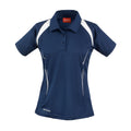 Marineblau-Weiß - Front - Spiro - "Team Spirit" Poloshirt für Damen