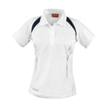 Weiß-Marineblau - Front - Spiro - "Team Spirit" Poloshirt für Damen
