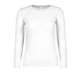 Weiß - Front - B&C - "#E150" T-Shirt für Damen  Langärmlig
