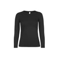 Schwarz - Front - B&C - "#E150" T-Shirt für Damen  Langärmlig