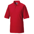 Rot - Front - Russel Herren Klassik Kurzarm Polycotton Polo Shirt