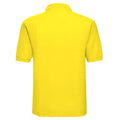 Gelb - Back - Russel Herren Klassik Kurzarm Polycotton Polo Shirt