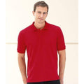 Rot - Side - Russell Herren Polo-Shirt, Kurzarm