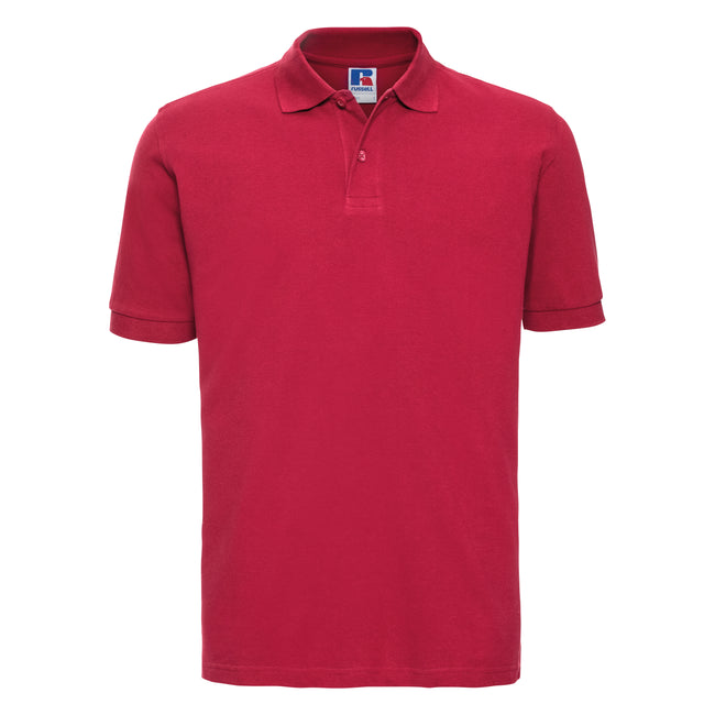 Rot - Front - Russell Herren Polo-Shirt, Kurzarm