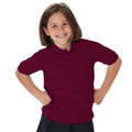 Burgunder - Back - Jerzees Schoolgear Kinder Pikee Polo Shirt