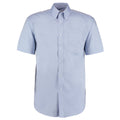Hellblau - Front - Kustom Kit Corporate Oxford Herren Hemd, Kurzarm