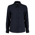 Dunkles Marineblau - Front - Kustom Kit Workwear Oxford Bluse, Langarm