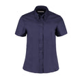 Mitternacht Marineblau - Front - Kustom Kit Corporate Oxford Bluse, Kurzarm