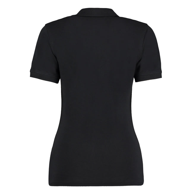 Schwarz - Back - Kustom Kit Sophia Comfortec® Damen Kurzarm-Poloshirt mit V-Ausschnitt