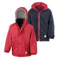 Rot-Marineblau - Back - Result Storm Stuff Jacke für Kinder, Beidseitig tragbar