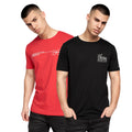 Rot-Schwarz - Front - Crosshatch - "Baxley" T-Shirt für Herren (2er-Pack)