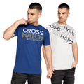 Marineblau-Grau meliert - Front - Crosshatch - "Alstan" T-Shirt für Herren (2er-Pack)