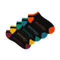 Schwarz-Orange-Blau - Front - Bewley & Ritch - "Culbo" Sneaker-Socken für Herren (5er-Pack)