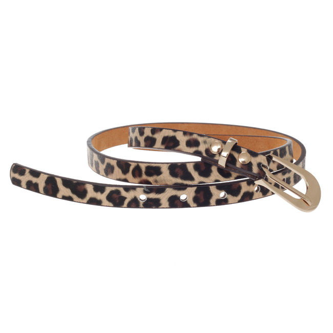 Leopard braun - Front - Grace Damen Ledergürtel mit Leopardenmuster