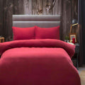 Rot - Back - Belledorm Bettbezug, gebürstete Baumwolle