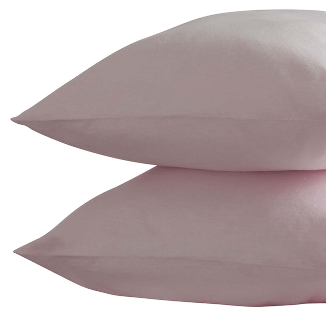 Puderrosa - Front - Belledorm Kissenhüllen-Set aus gekämmter Baumwolle, 2 Stück