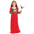 Rot-Gold - Front - Bristol Novelty Mädchen Prinzessinen-Kostüm mit Kopschmuck