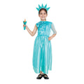 Hellblau - Front - Bristol Novelty Kinder Kostüm Freiheitsstatue mit Plüschfackel