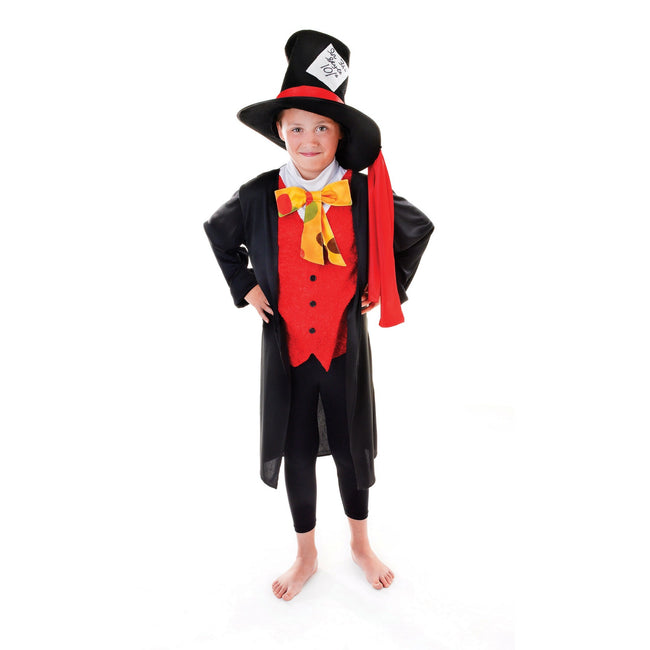 Schwarz-Rot-Gelb-Weiß - Front - Bristol Novelty Kinder Hutverkäufer-Kostüm
