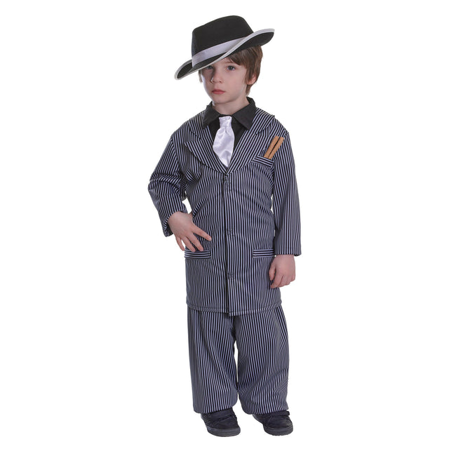 Grau-Schwarz - Front - Bristol Novelty Kinder Gangster-Kostüm
