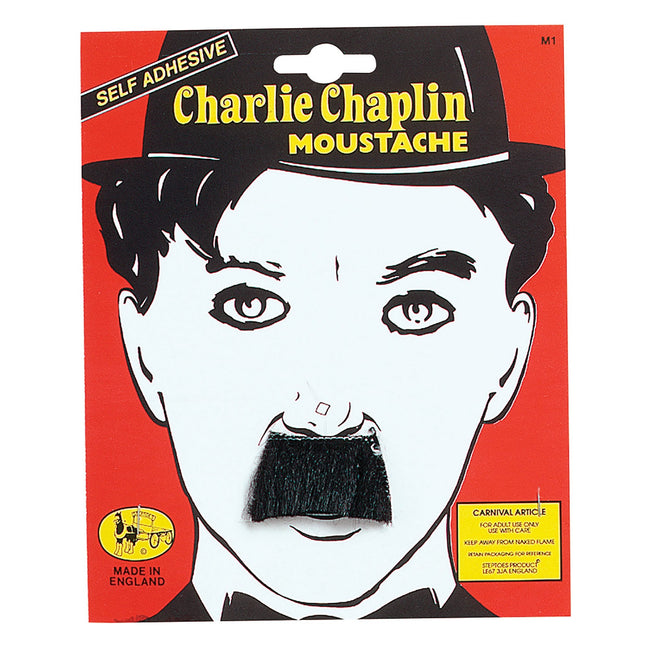 Schwarz - Front - Bristol Novelty Charlie-Chaplin-Schnurrbart