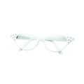 Weiß - Front - Bristol Novelty Damen Brille im 50er-Jahre-Stil