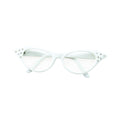 Weiß - Back - Bristol Novelty Damen Brille im 50er-Jahre-Stil