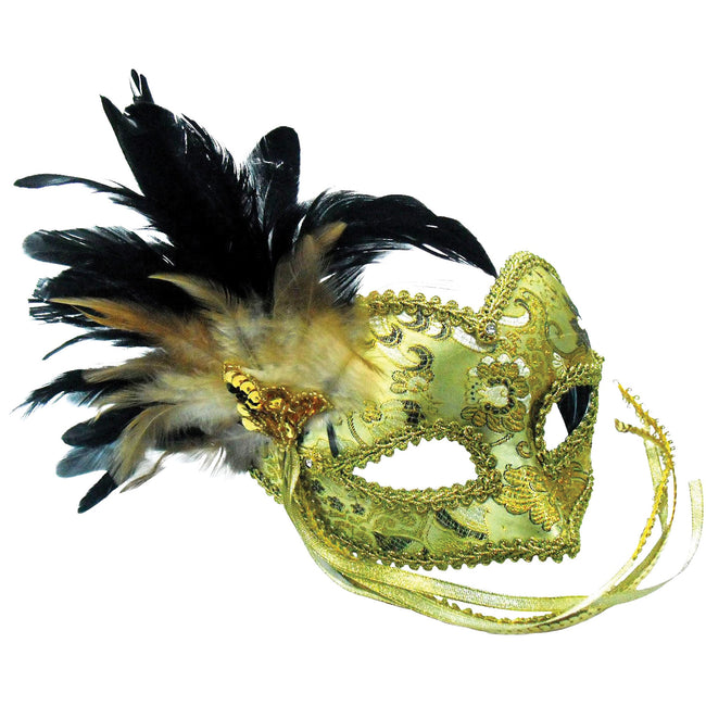 Gold-Schwarz - Front - Bristol Novelty Unisex Maskenball-Augenmaske mit Verzierung, für Erwachsene