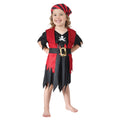 Schwarz-Rot-Weiß - Front - Bristol Novelty Mädchen Piratenkostüm mit Totenkopf-Design