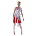 Weiß-Rot - Front - Bristol Novelty Damen Horror-Kostüm Prom Queen