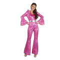 Pink - Front - Bristol Novelty Damen Rüschen Disco Jumpsuit Und Gürtel
