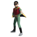 Grün-Rot-Gelb - Front - Teen Titans - "Deluxe" Kostüm ‘” ’Rotkehlchen“ - Jungen
